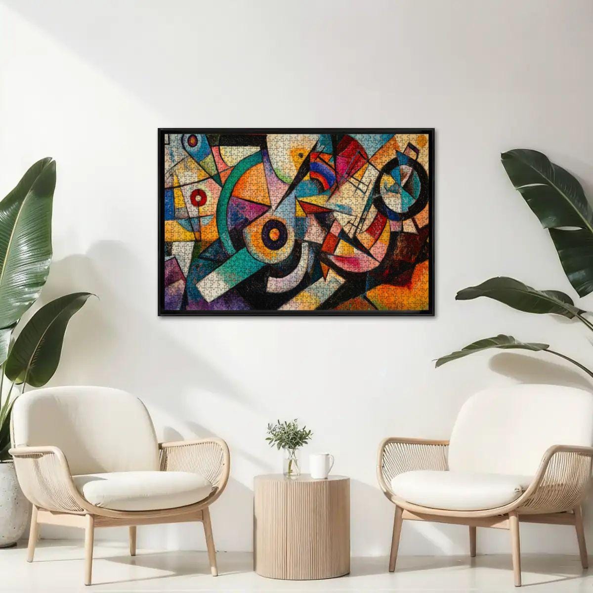 Geometric Abstract Jigsaw Puzzle:  Wooden Art - ColorFlow