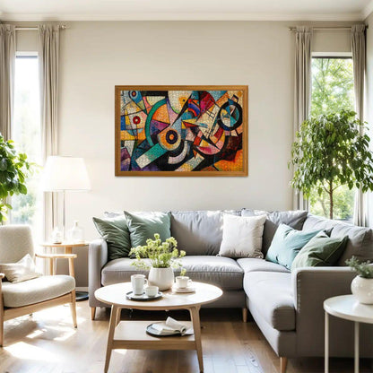 Geometric Abstract Jigsaw Puzzle:  Wooden Art - ColorFlow