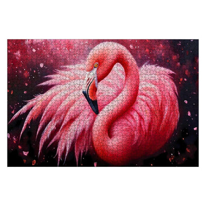 ColorFlow | Flamingo Puzzle  Wooden Tropical Bird Pink Feathers Jigsaw Puzzle for Adults Wildlife Art