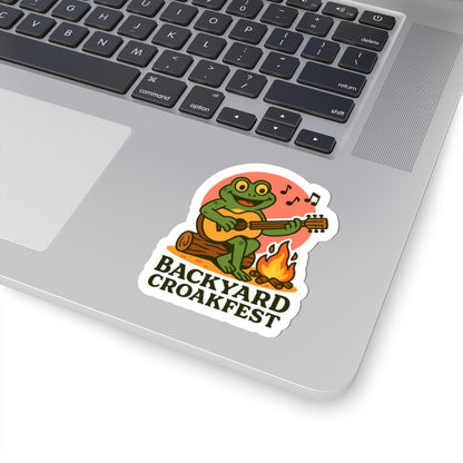 Guitar Frog Sticker | Backyard Croakfest Vinyl Decal