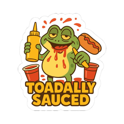 Toadally Sauced Frog Sticker | Funny BBQ Hot Dog Vinyl Decal