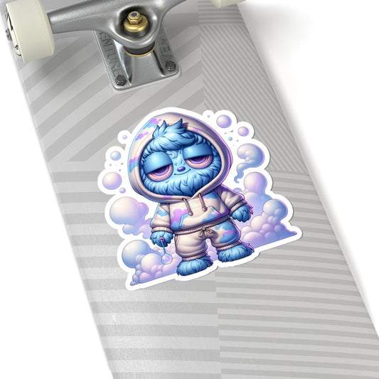 Dreamy Cloud Monster Sticker: Pastel Laptop Decal, Water Bottle Art