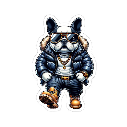 French Bulldog Streetwear Sticker: Urban Dog Art, Waterproof Vinyl