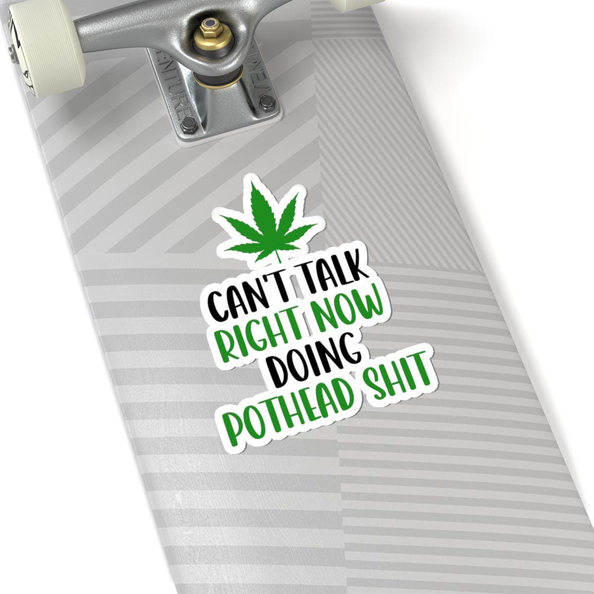 ColorFlow | Right Now Pothead Shit Waterproof Weed Sticker Funny 420 Stoner Vinyl Decal with Marijuana Leaf for Laptop Flask