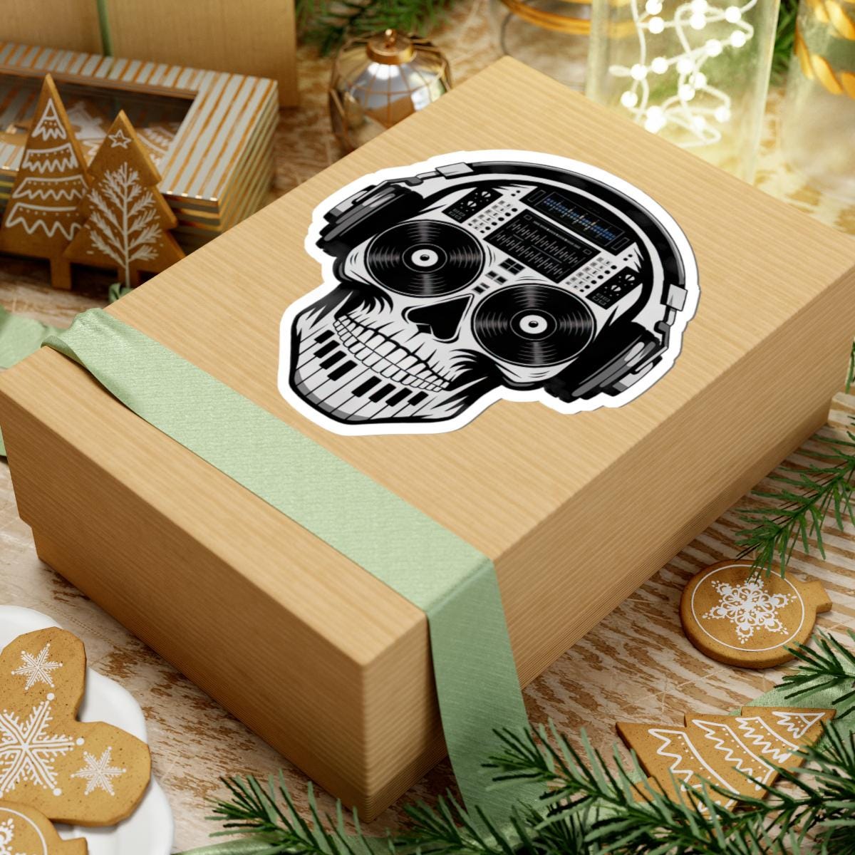DJ Skull Sticker: Waterproof Vinyl EDM Music Decal