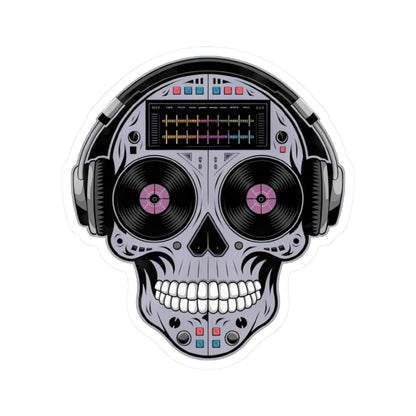 DJ Skull Sticker: Waterproof Vinyl EDM Music Lover Decal