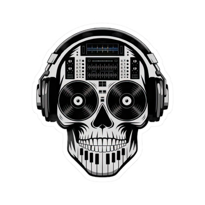 DJ Skull Sticker: Waterproof Vinyl EDM Music Decal