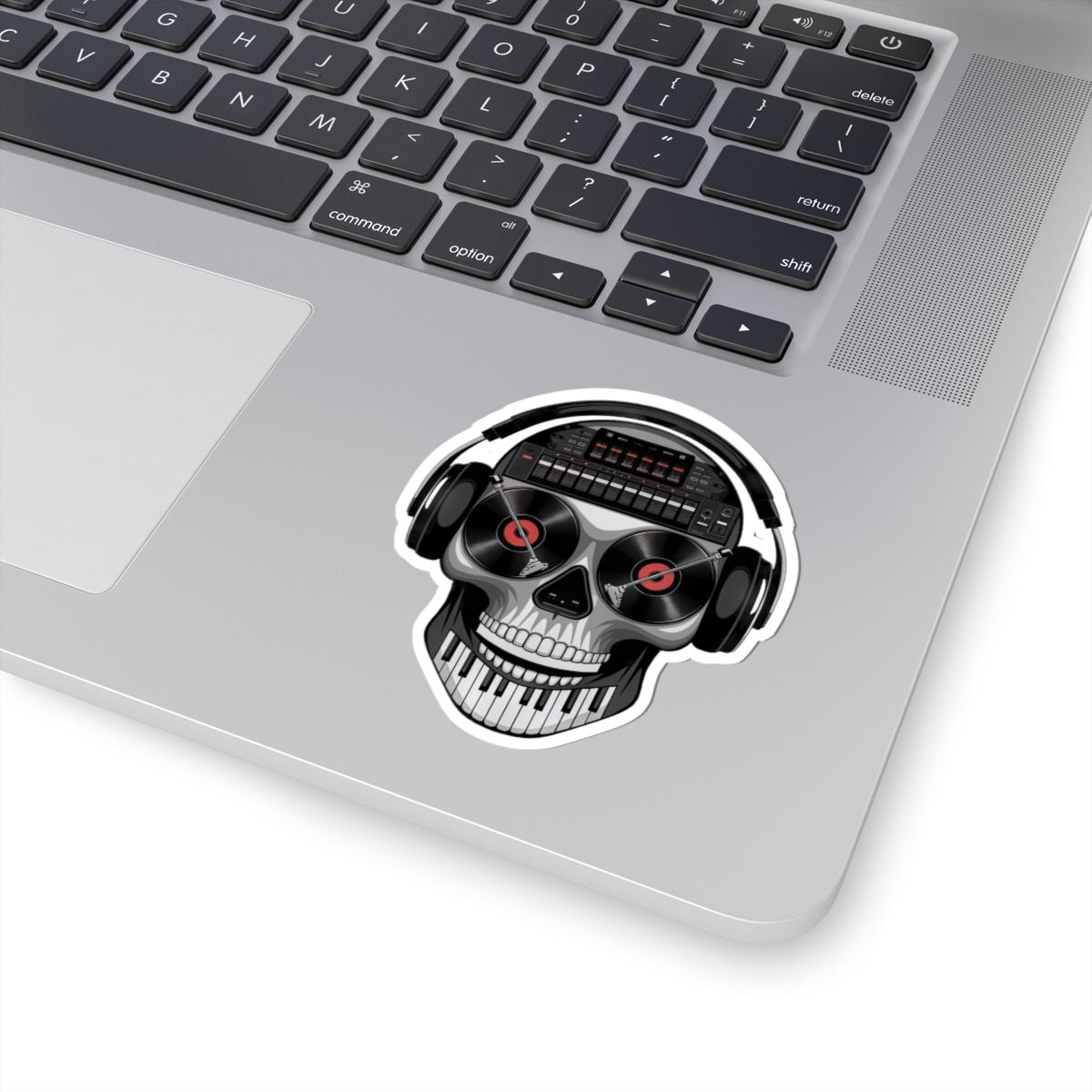 DJ Skull Sticker: Waterproof Vinyl EDM Music Producer Laptop Decal