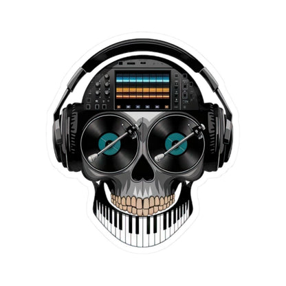 DJ Skull Sticker: Waterproof Vinyl EDM Music Producer Decal