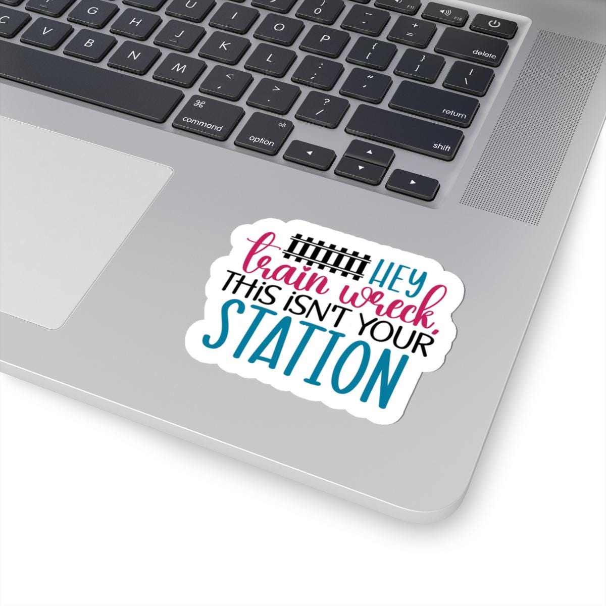 Hey Train Wreck Vinyl Sticker: Funny Sarcastic Laptop Decal