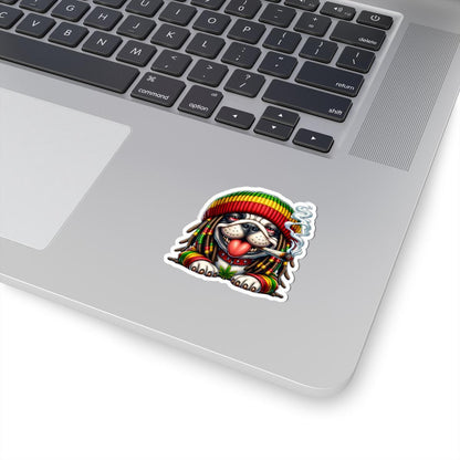 Rasta Bulldog Vinyl Sticker: Reggae Dog Art Decal - Waterproof