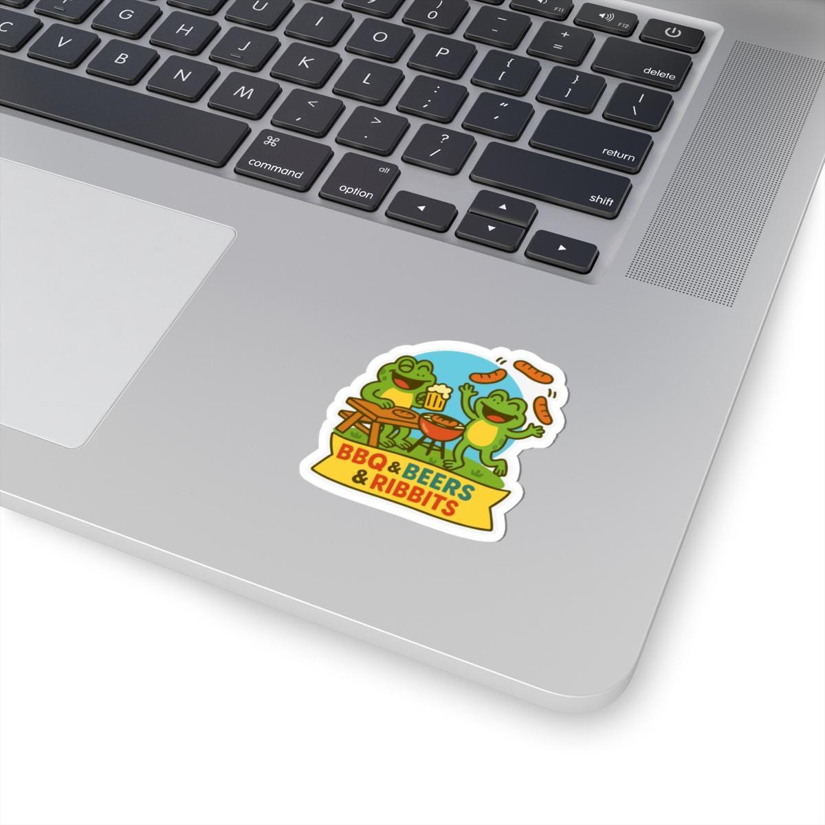 Funny Frog BBQ Sticker | Beer, Barbecue, Ribbits Waterproof Decal