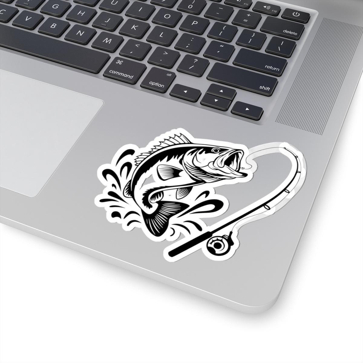 Bass Fishing Sticker: Jumping Fish Vinyl Decal for Outdoor Gear