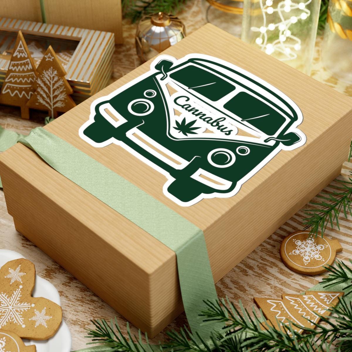 ColorFlow | Cannabus Sticker | Weed Van Decal for Stoners | Retro Marijuana Bus Vinyl | Funny 420 Cannabis Gift for Smokers