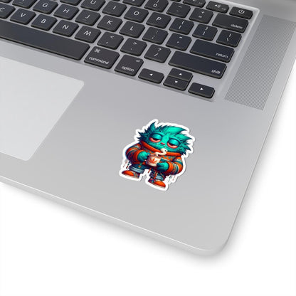 Blue Monster Coffee Sticker: Cozy Sweater Weather Vinyl Decal