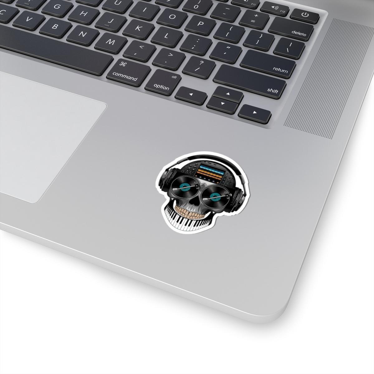 DJ Skull Sticker: Waterproof Vinyl EDM Music Producer Decal