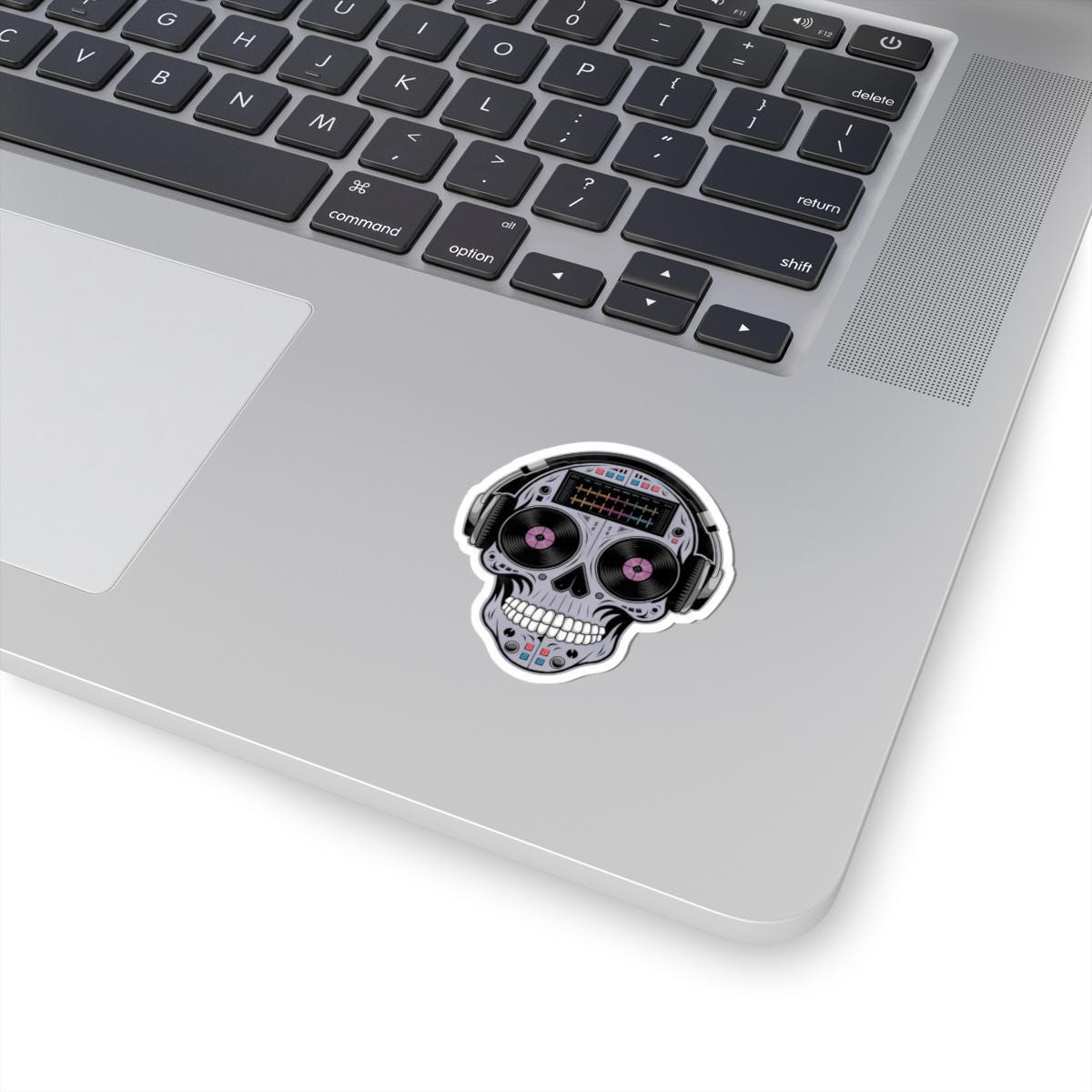 DJ Skull Sticker: Waterproof Vinyl EDM Music Lover Decal