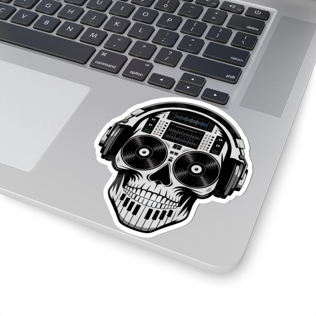 DJ Skull Sticker: Waterproof Vinyl EDM Music Decal