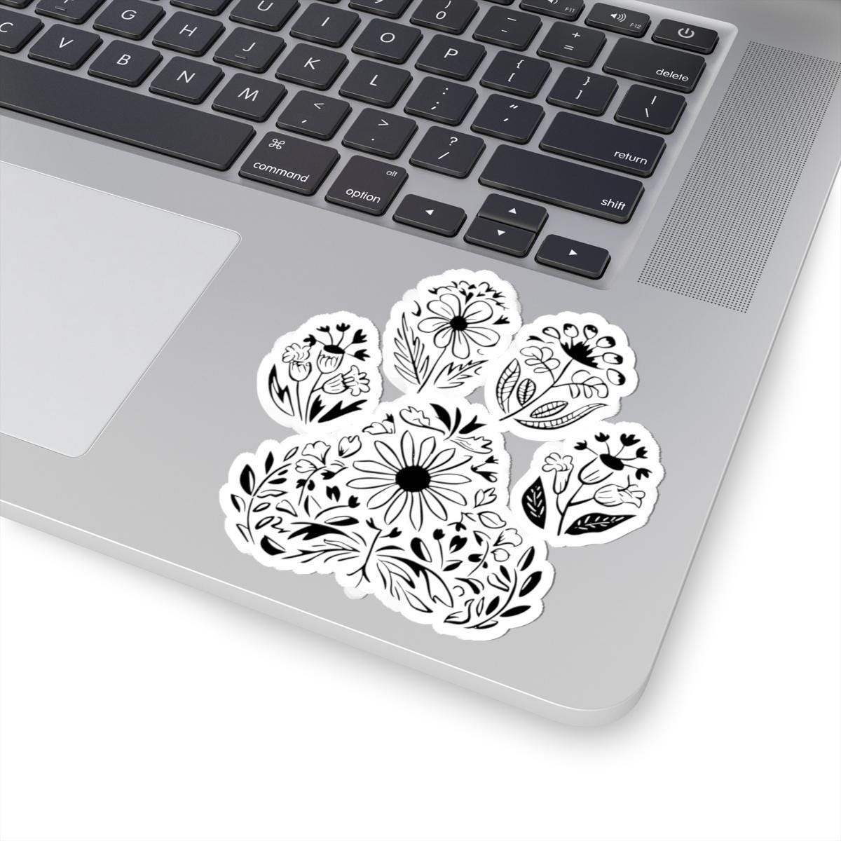 Floral Paw Print Sticker: Boho Botanical Vinyl Decal
