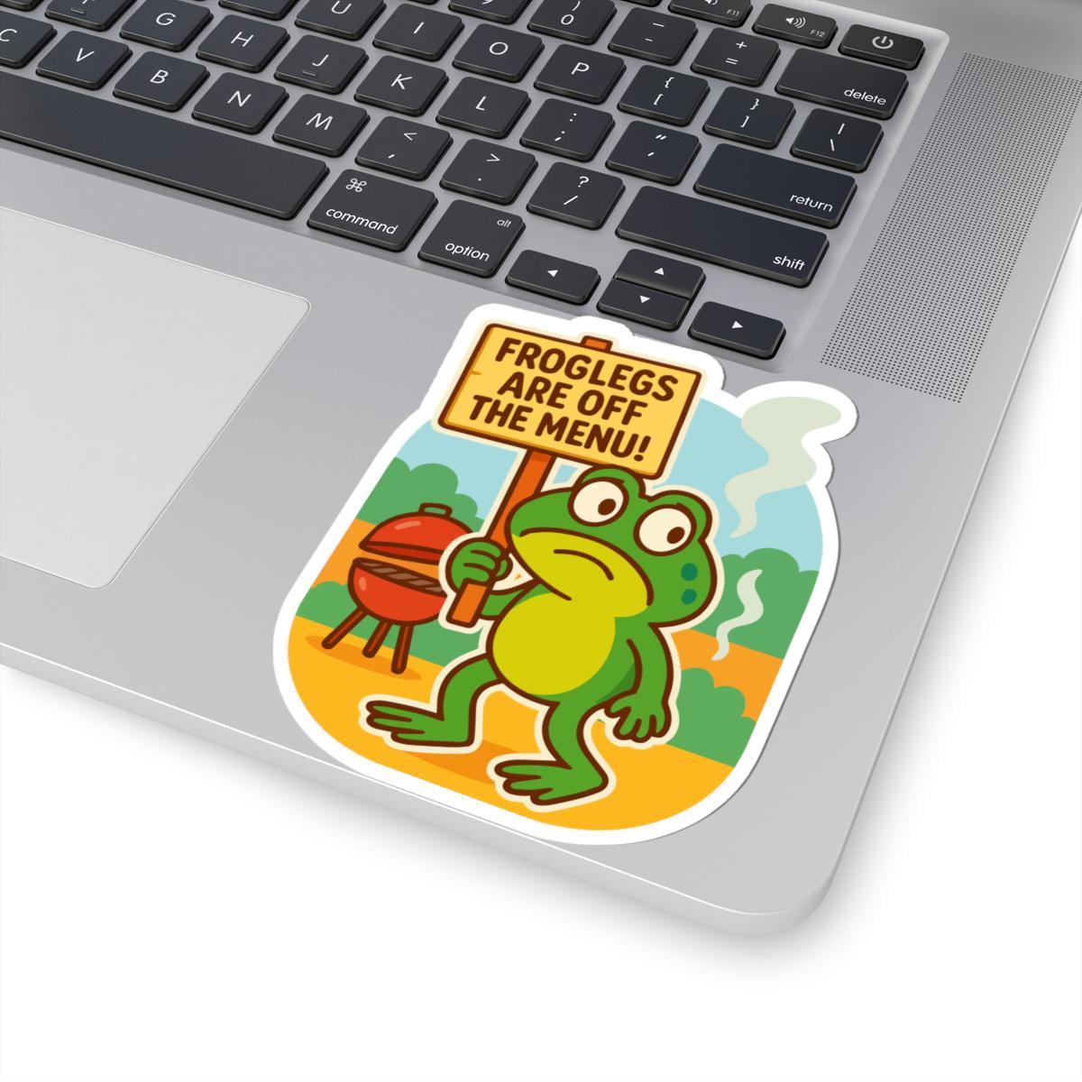 Funny BBQ Frog Sticker | Froglegs Off The Menu Vinyl Decal