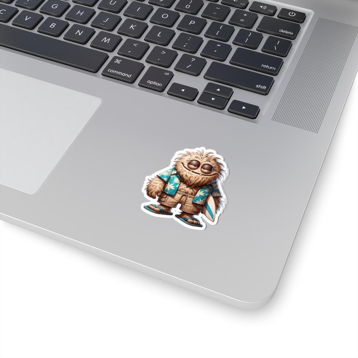 Hawaiian Surfer Monster Sticker: Beach Vibes Art - Laptop, Water Bottle