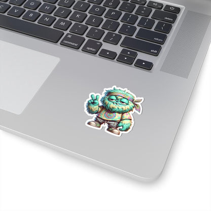 Hippie Monster Sticker: Tie Dye Peace Sign, Waterproof Vinyl Decal