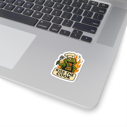 Kiss The Cook Frog BBQ Sticker | Waterproof Grill Vinyl Decal