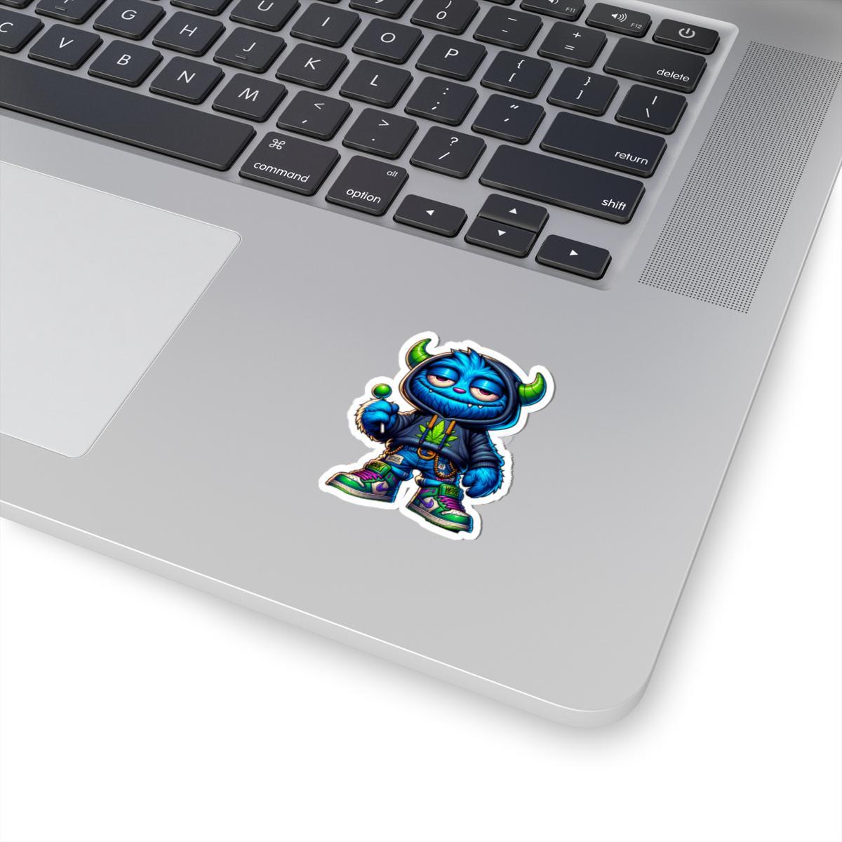 Blue Monster Lollipop Hoodie Sticker: Streetwear Vinyl Decal
