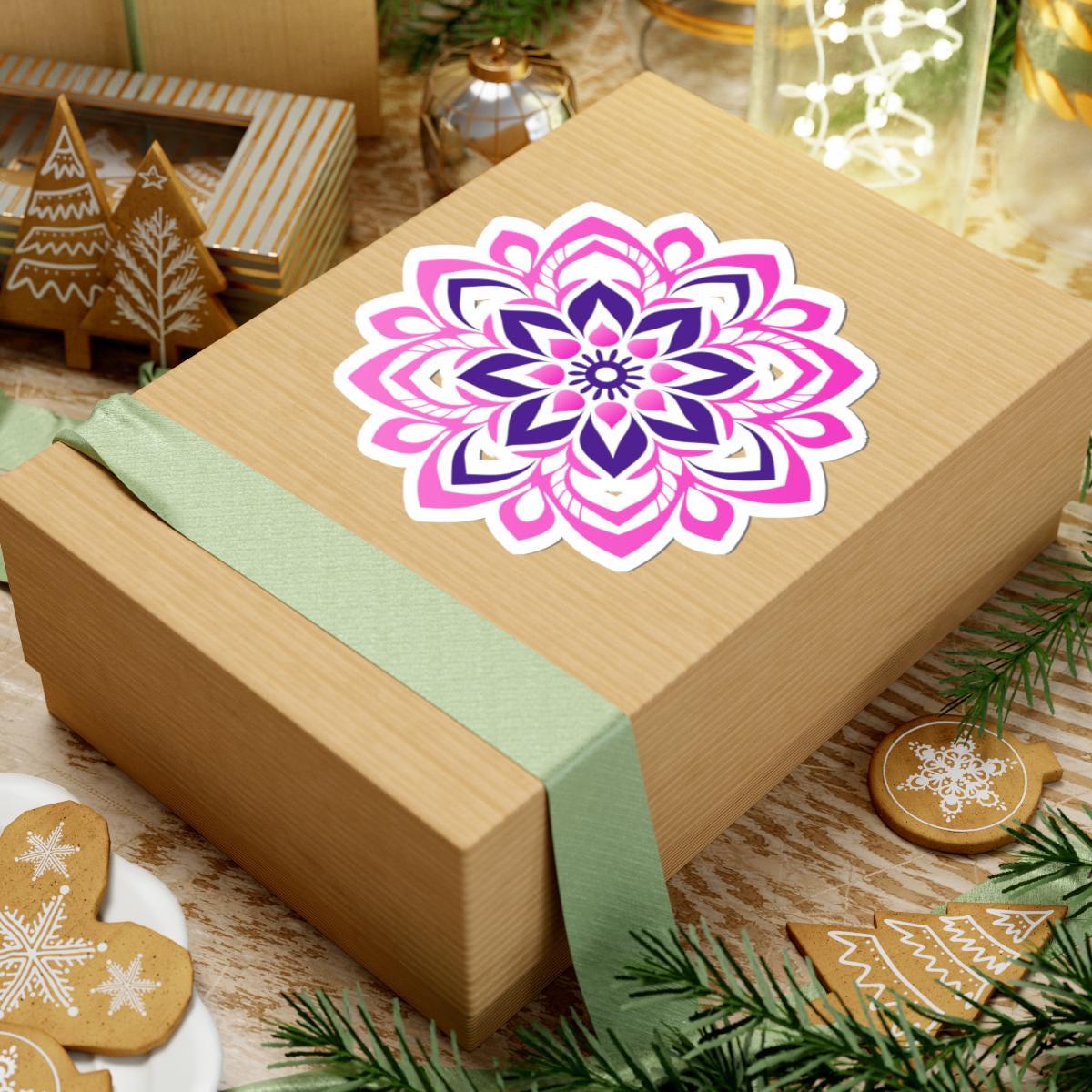 Pink Purple Mandala Sticker: Floral Symmetry Vinyl Decal