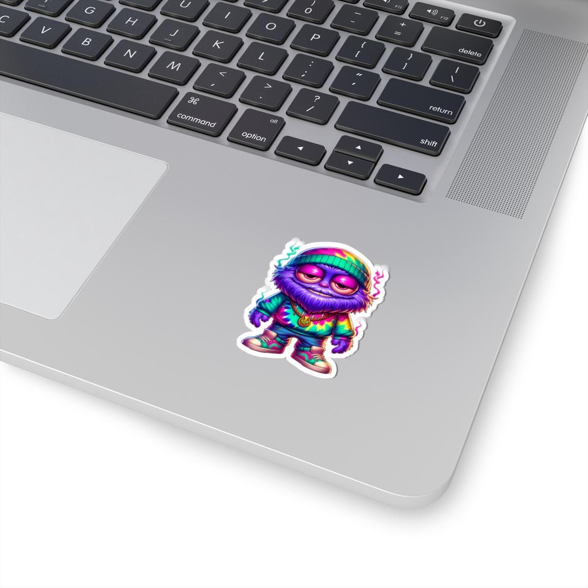 Tie Dye Monster Sticker: Waterproof Vinyl Decal, Retro Streetwear Art