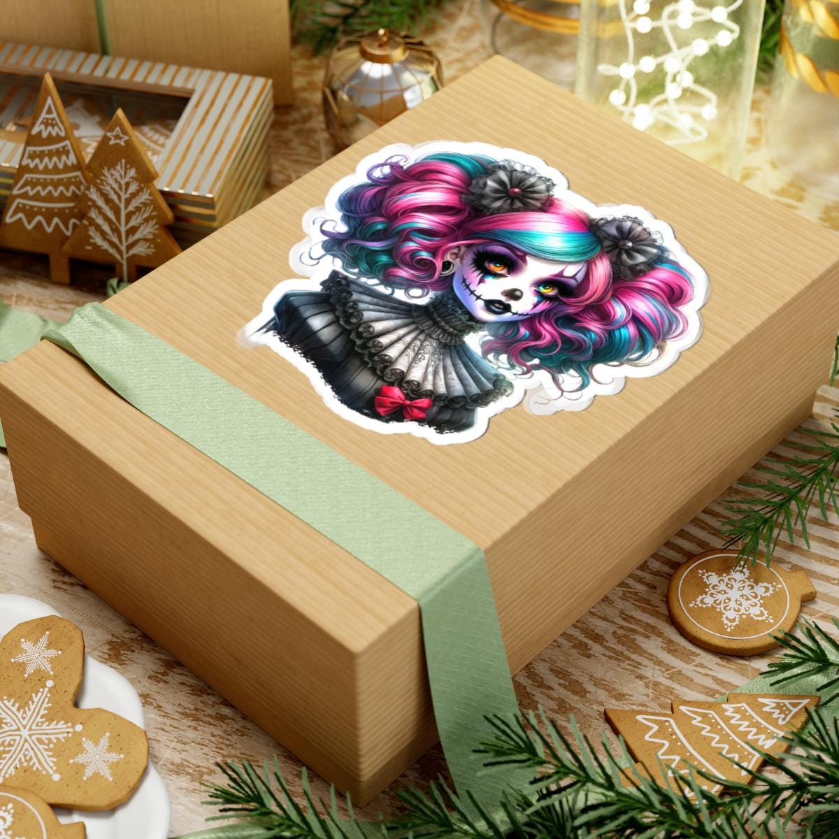 Daydream Ghoul Sticker: Alt Clowncore Gothic Art Decal