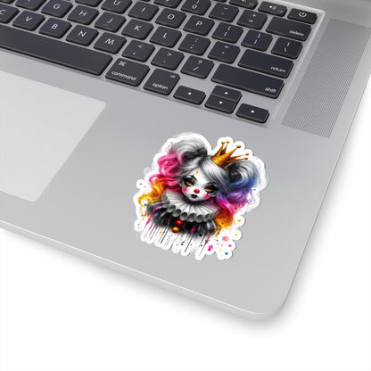 Pastel Goth Clown Sticker: Royal Pop Circus Art - Waterproof Vinyl