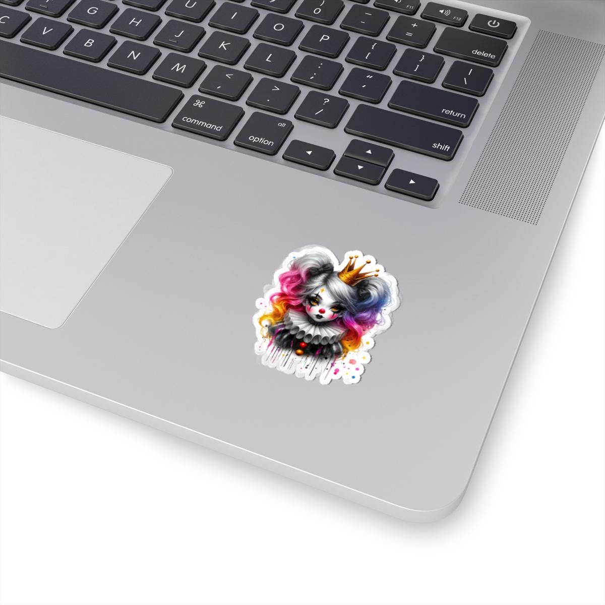 Pastel Goth Clown Sticker: Royal Pop Circus Art - Waterproof Vinyl