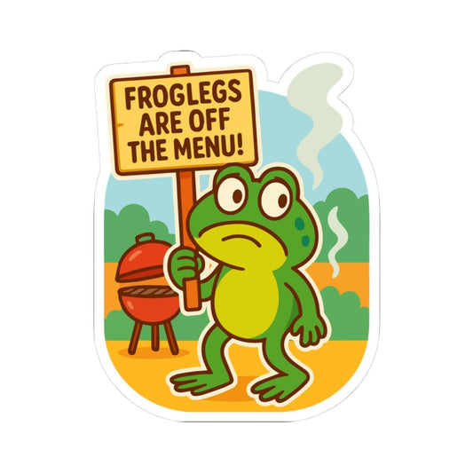 Funny BBQ Frog Sticker | Froglegs Off The Menu Vinyl Decal