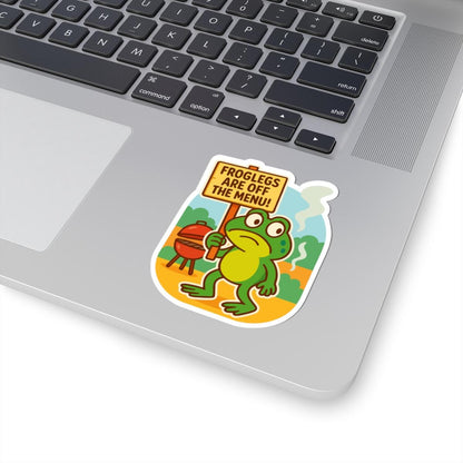Funny BBQ Frog Sticker | Froglegs Off The Menu Vinyl Decal
