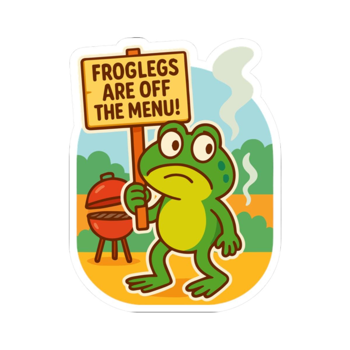 Funny BBQ Frog Sticker | Froglegs Off The Menu Vinyl Decal