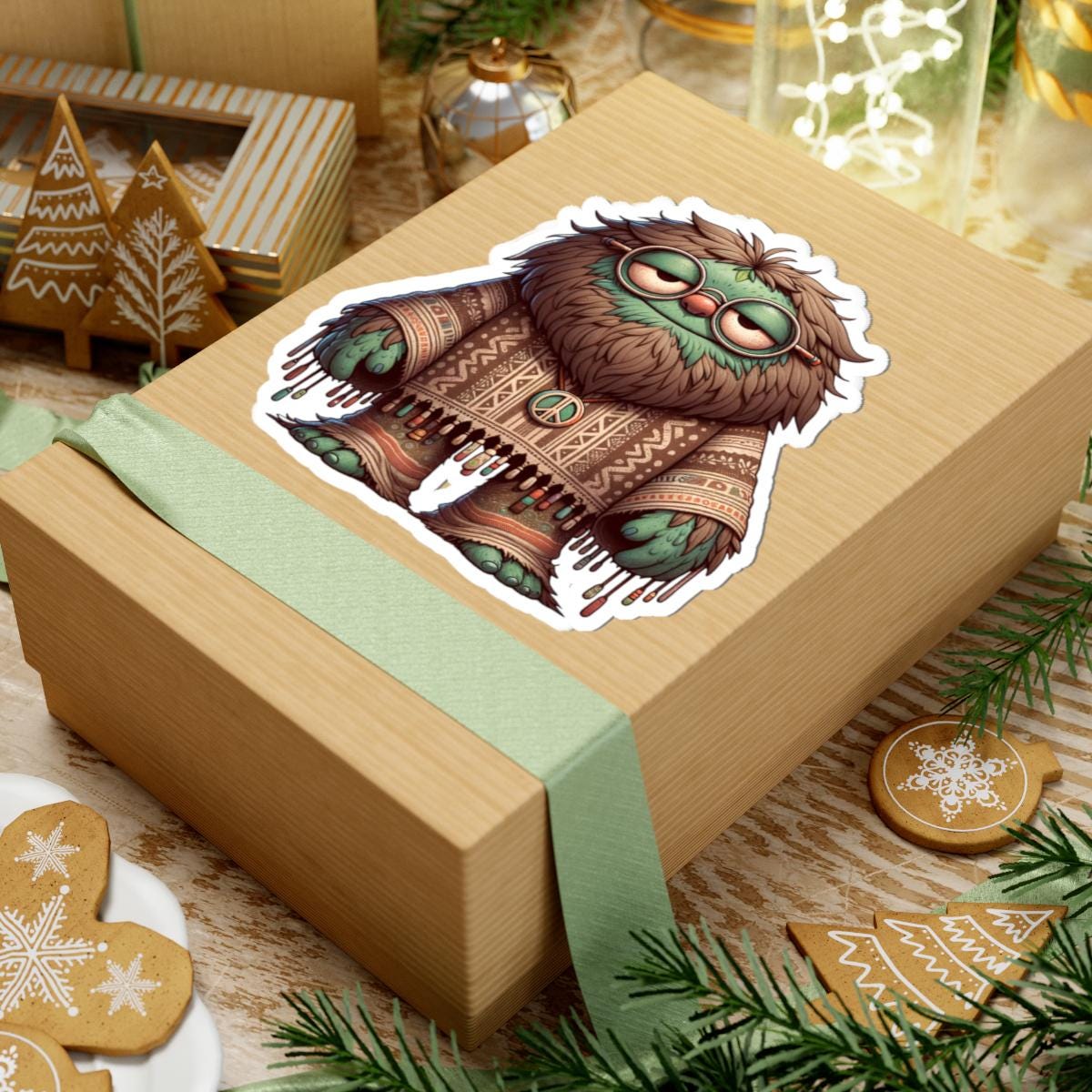 Hippie Peace Monster Sticker: Retro Boho Character Art