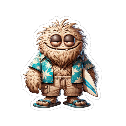 Hawaiian Surfer Monster Sticker: Beach Vibes Art - Laptop, Water Bottle
