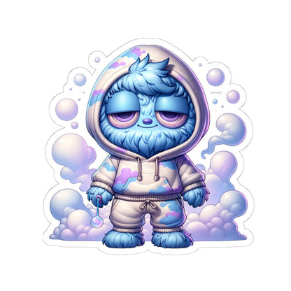 Dreamy Cloud Monster Sticker: Pastel Laptop Decal, Water Bottle Art