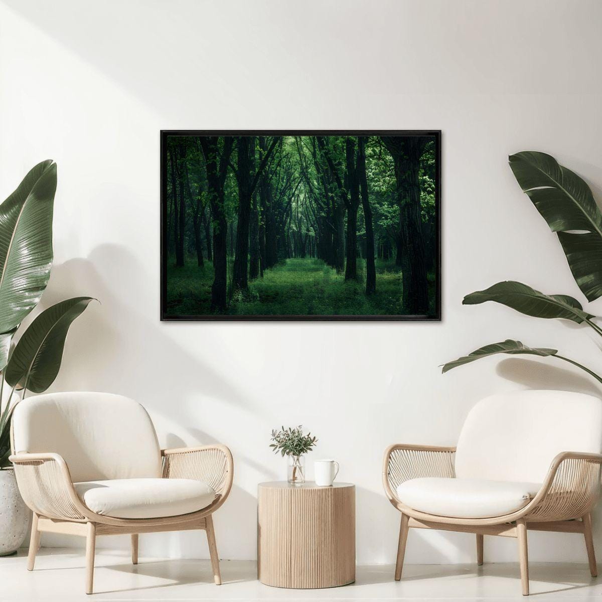 Enchanted Green Forest Wooden Jigsaw Puzzle: Tranquil Woodland Scene
