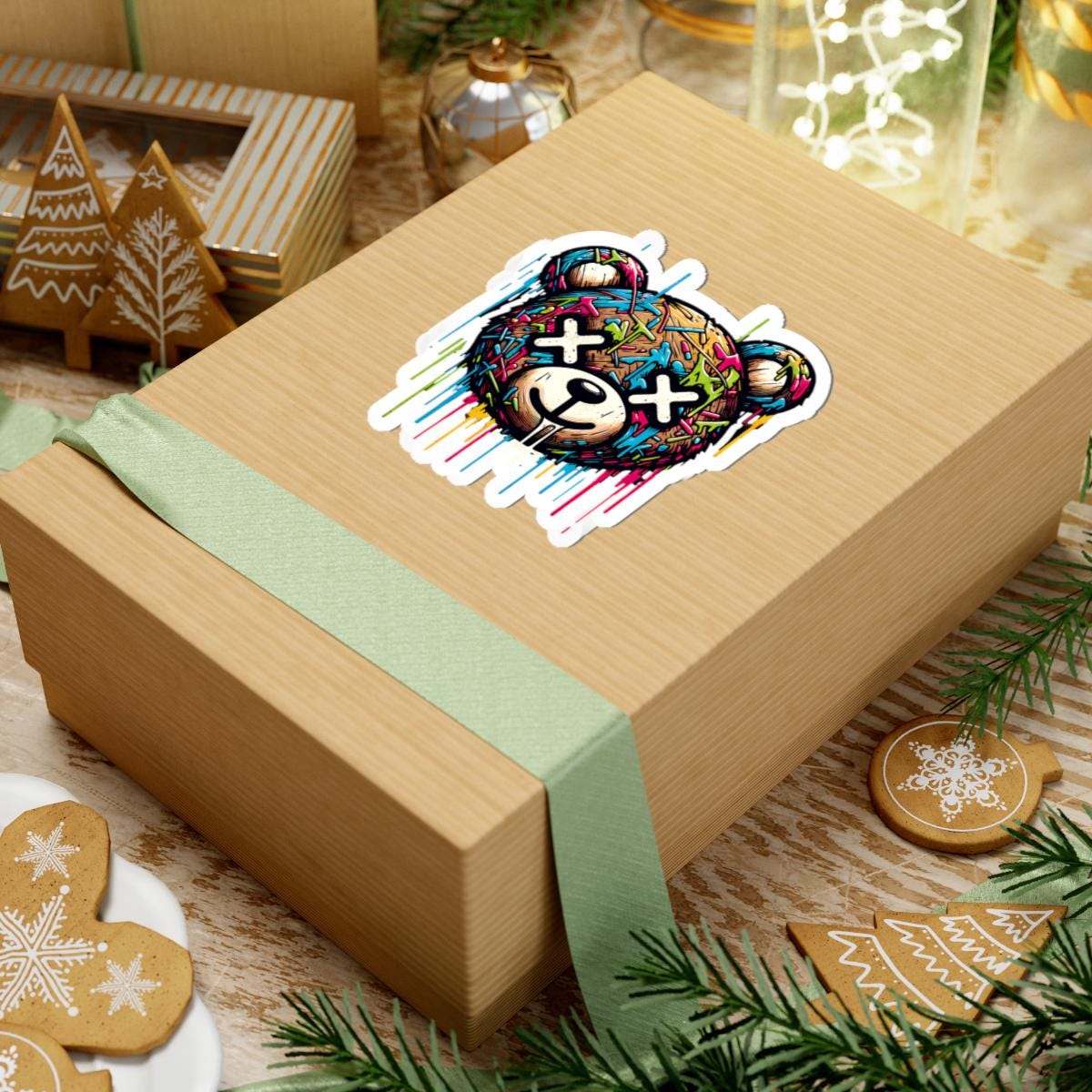 Graffiti Bear Vinyl Sticker: Waterproof Urban Street Art