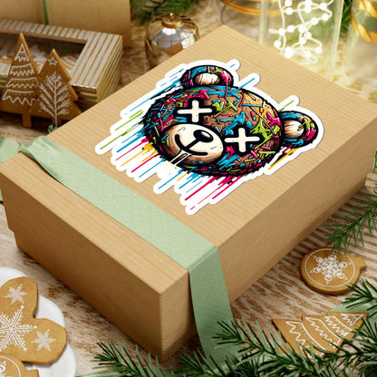 Graffiti Bear Vinyl Sticker: Waterproof Urban Street Art