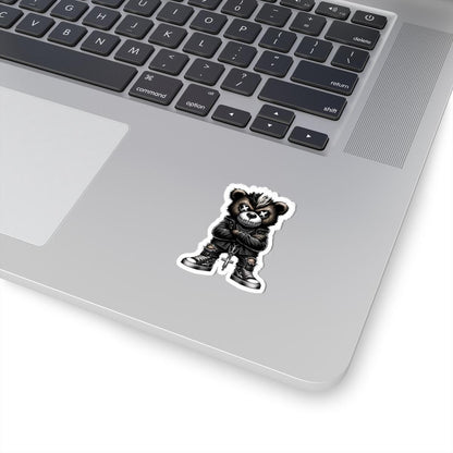 Punk Mohawk Bear Vinyl Sticker: Gothic Gamer Streetwear, Waterproof