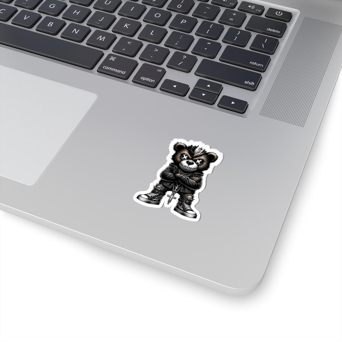 Punk Mohawk Bear Vinyl Sticker: Gothic Gamer Streetwear, Waterproof