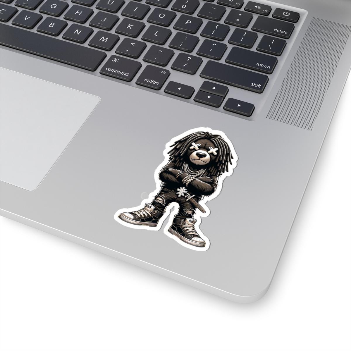 Dreadlock Bear Vinyl Sticker: Urban Streetwear, Gamer Style