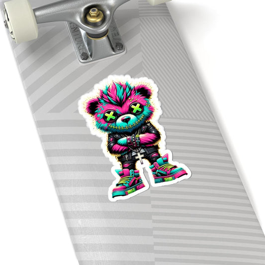 ColorFlow | Neon Cyber Bear Vinyl Sticker | Graffiti Streetwear Gamer Sticker | Waterproof Glossy or Matte