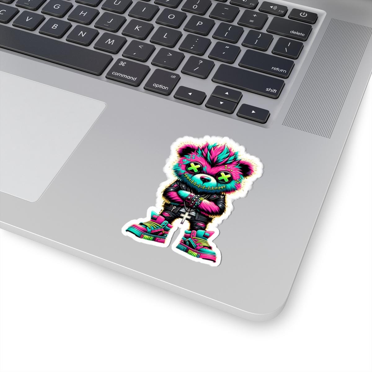 ColorFlow | Neon Cyber Bear Vinyl Sticker | Graffiti Streetwear Gamer Sticker | Waterproof Glossy or Matte