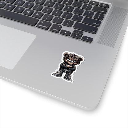 Dreadlock Bear Vinyl Sticker: Gothic Streetwear, Waterproof Laptop Decal