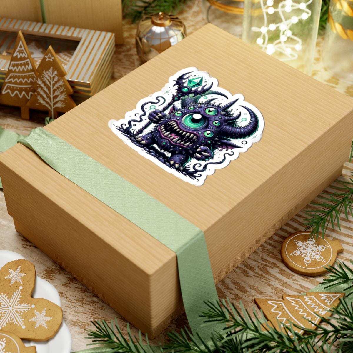 Multi-Eyed Cyclops Monster Sticker: ColorFlow Fantasy Art Decal