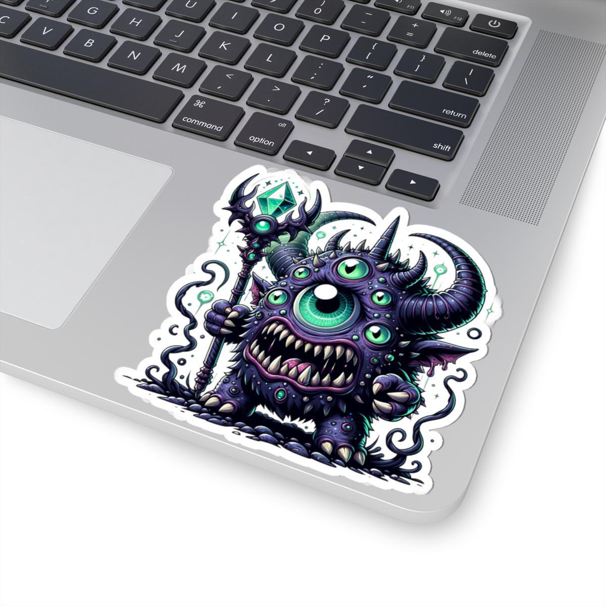Multi-Eyed Cyclops Monster Sticker: ColorFlow Fantasy Art Decal